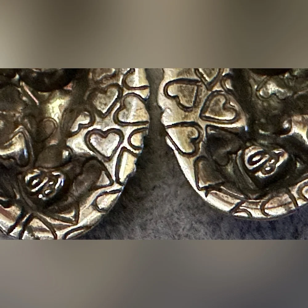 Brighton Woman’s Face Cameo Inspired Silver Tone Stud Post Earrings - Picture 3 of 4